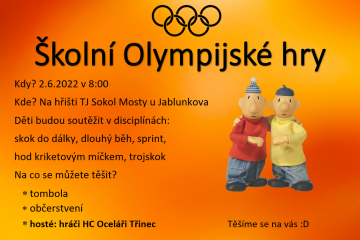 Školní Olympijské hry - změna termínu na 3.6.2022