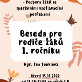 Beseda pro rodiče žáků 1. tříd