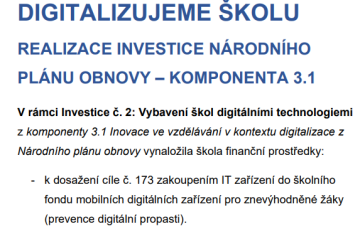 Digitalizujeme školu