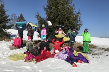 Zimní olympiáda-sjezd na pytlích-kopec Šance 22. února 2021